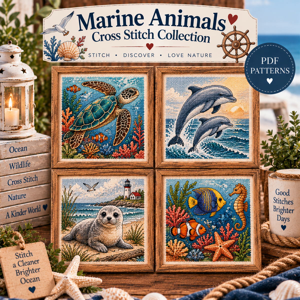 Marine Wonders cross stitch collection