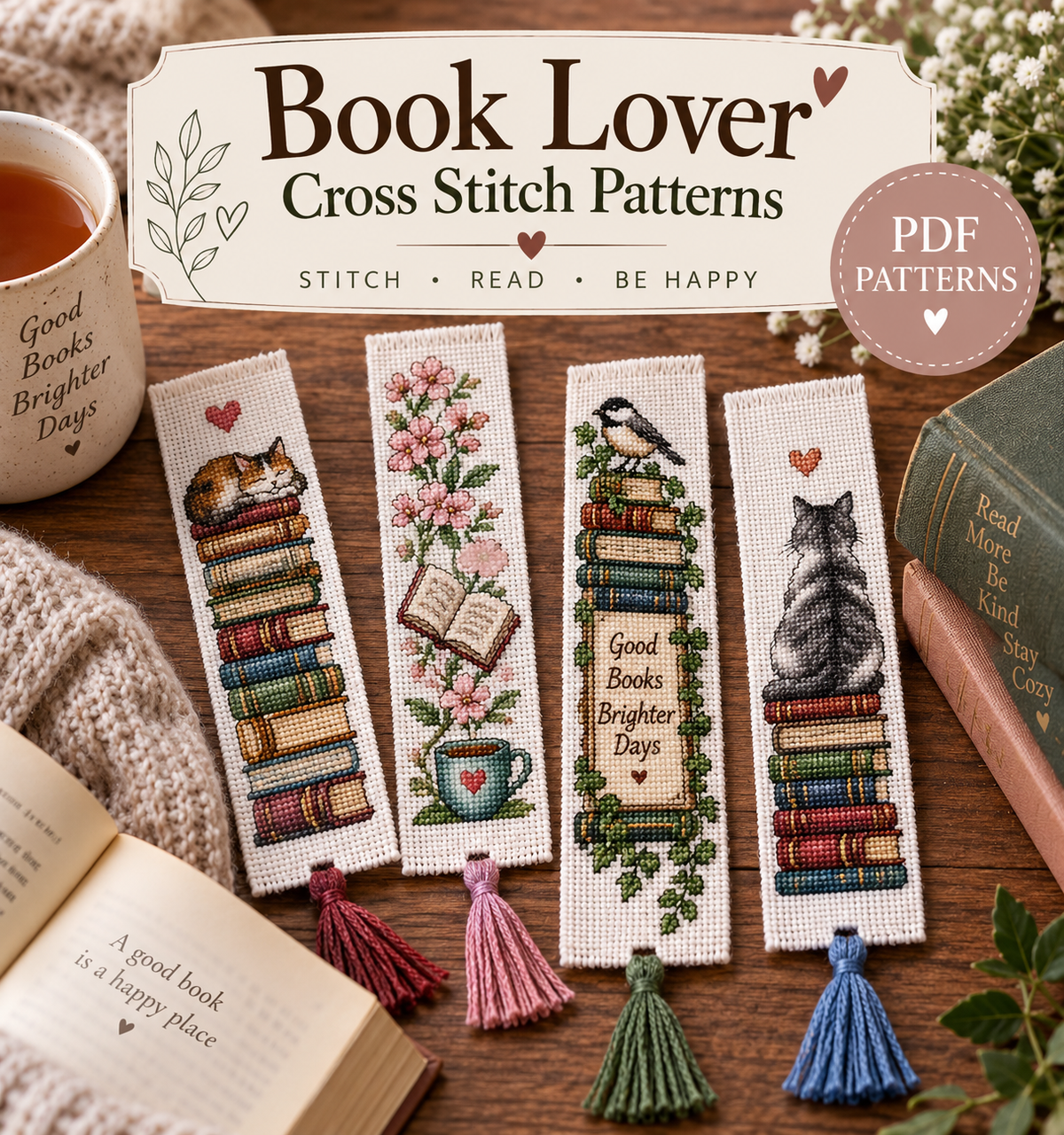 Book Lover Cross Stitch Patterns collection