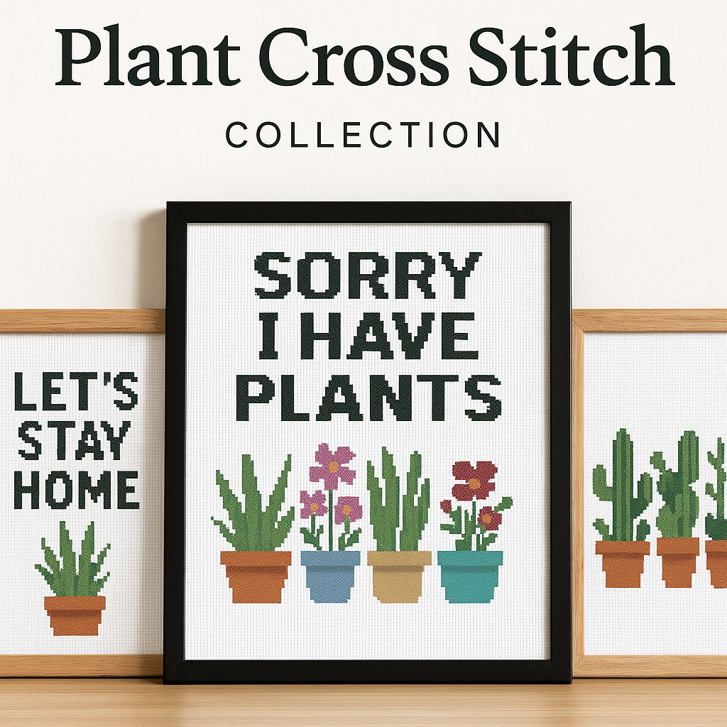 Plant Cross Stitch Collection – Funny & Modern Botanical Patterns PDF