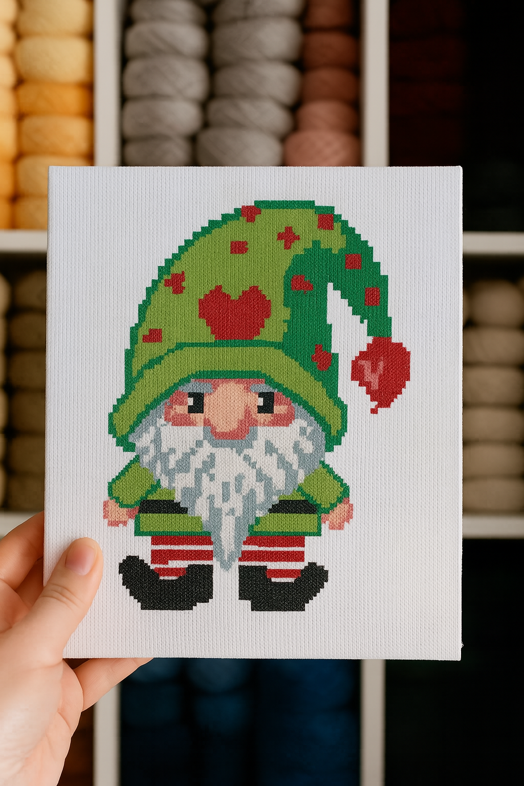 Cross Stitch Pattern "Gnome with Heart" — Instant PDF Download