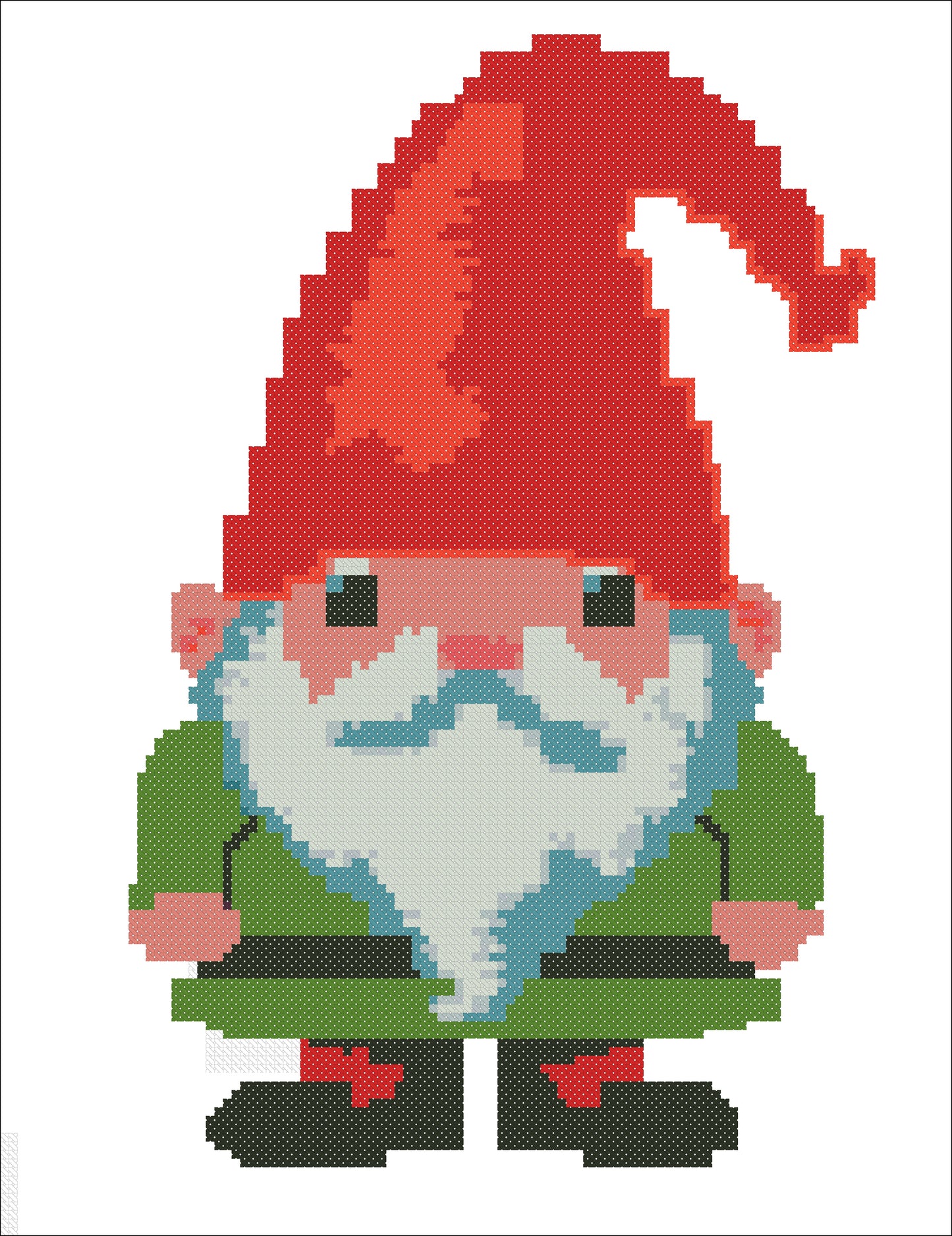Whimsical Christmas Gnome – Cross Stitch PDF Pattern