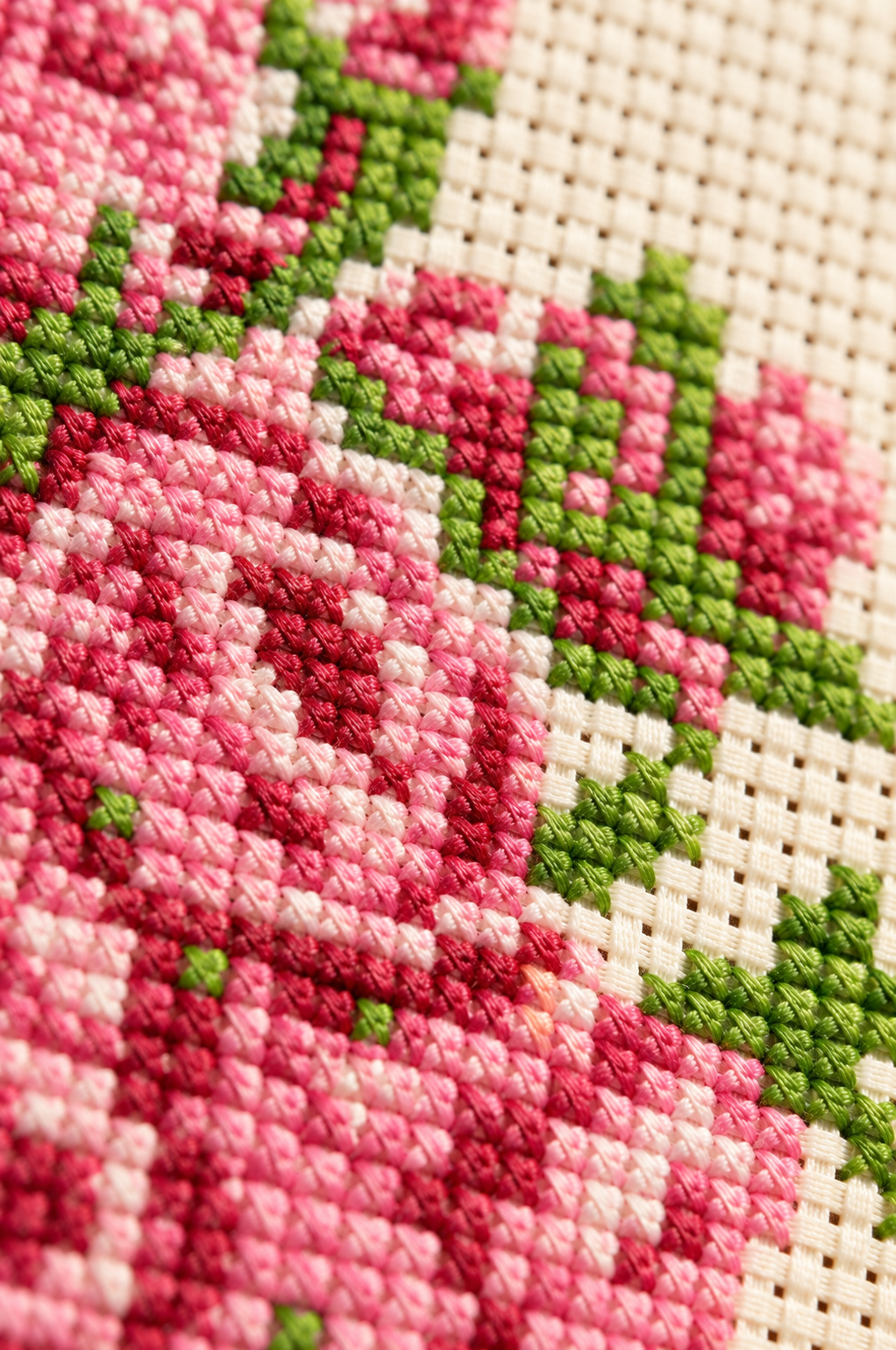 Girl with Pink Roses Cross Stitch Pattern PDF | Floral Embroidery