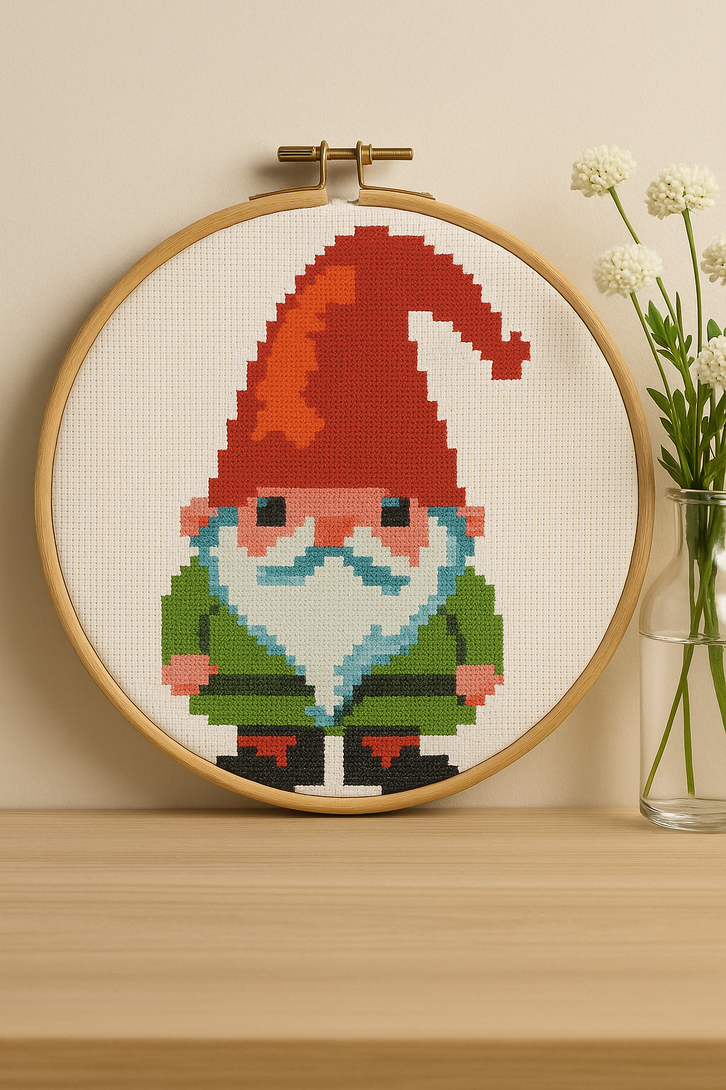 Whimsical Christmas Gnome – Cross Stitch PDF Pattern