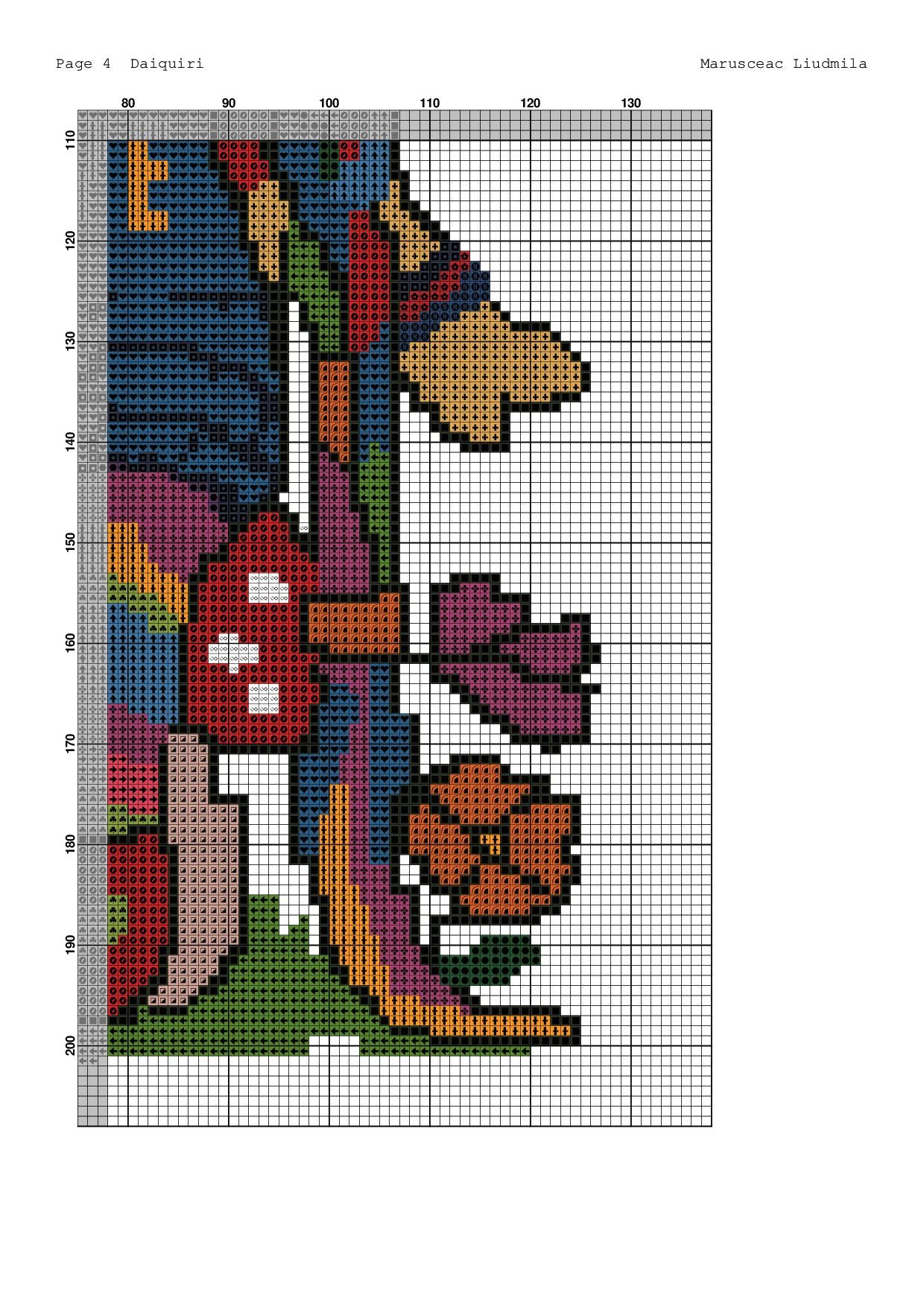 Rainbow Hippie Gnome Cross Stitch Pattern | PDF Embroidery Chart with Drink & LOVE Design