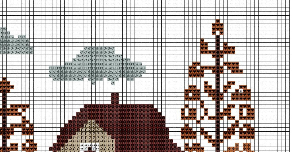 Autumn Village Cross Stitch Pattern – Fall Sampler PDF, Cozy Houses & Trees, Instant Download