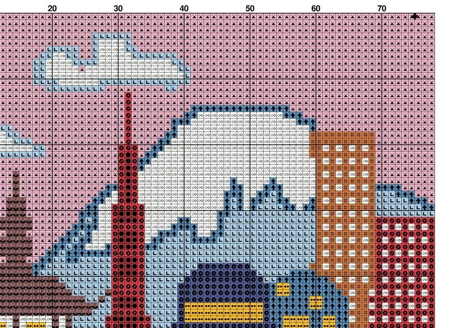 Tokyo Skyline Cross Stitch Pattern – Modern Japan Cityscape Embroidery PDF